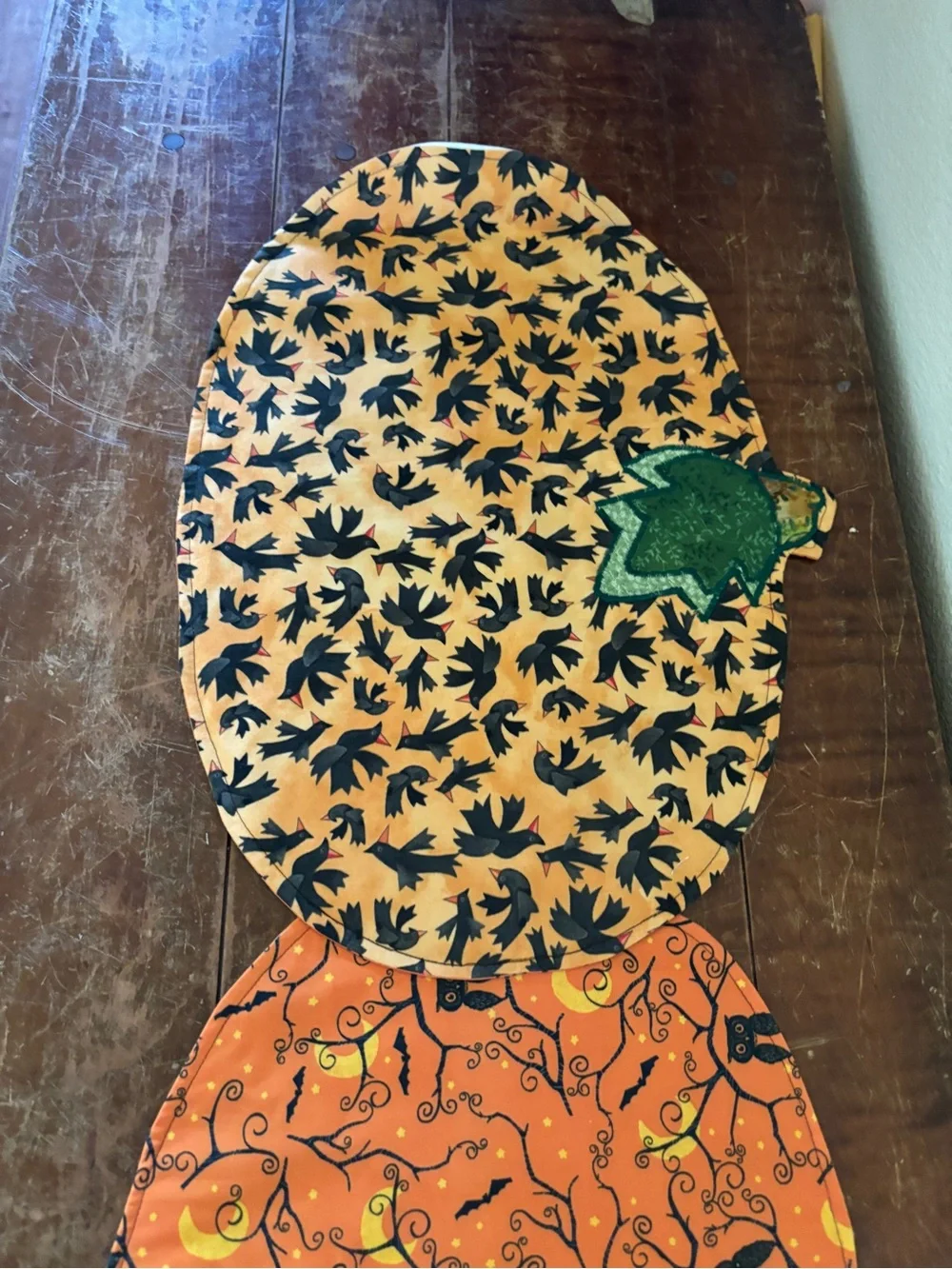 Crows Owls and Black cats Halloween Themed Fabric Table Runner